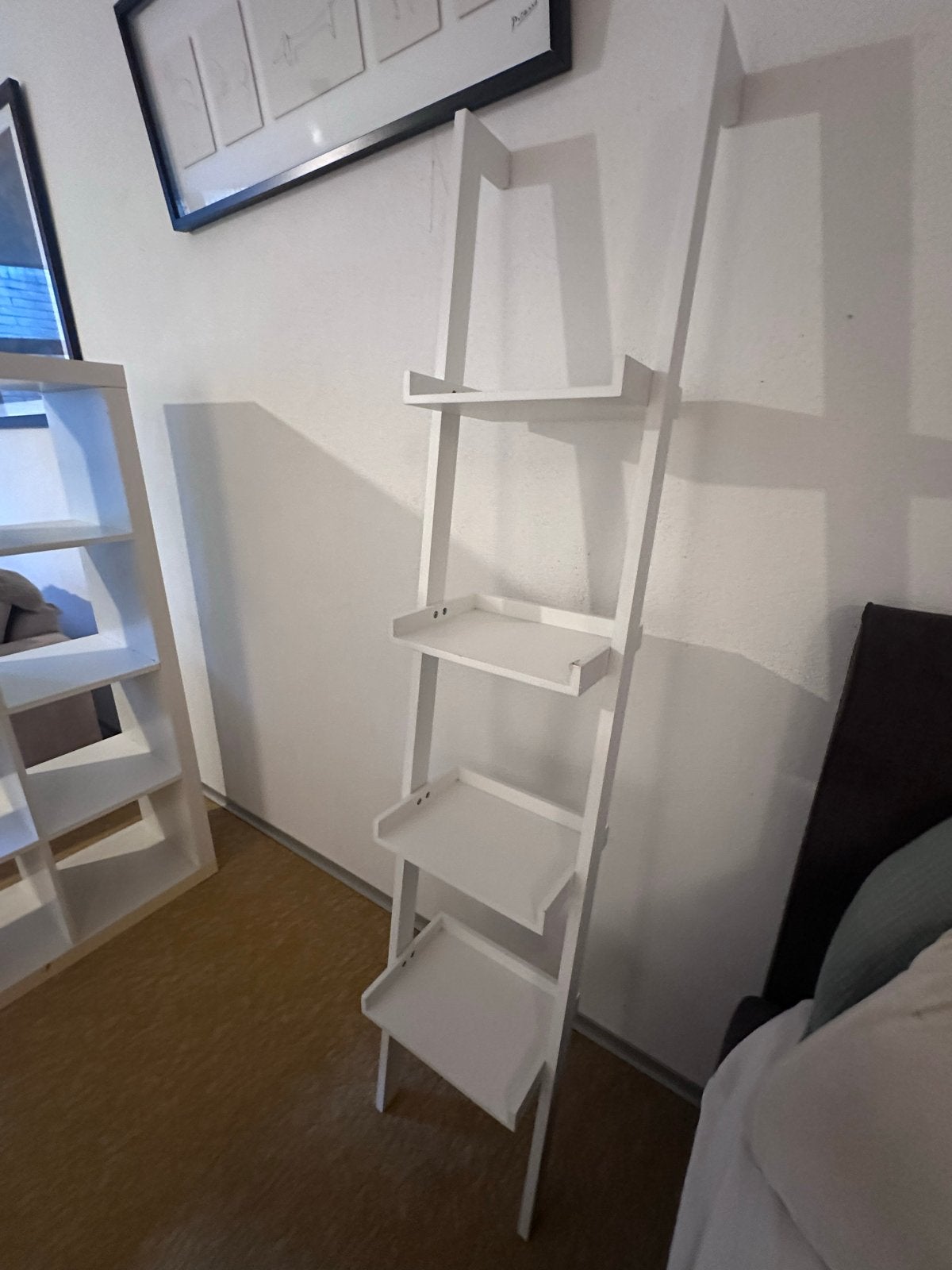 Wit ladderrek met 4 planken, Huis en Inrichting, Ophalen, Gebruikt