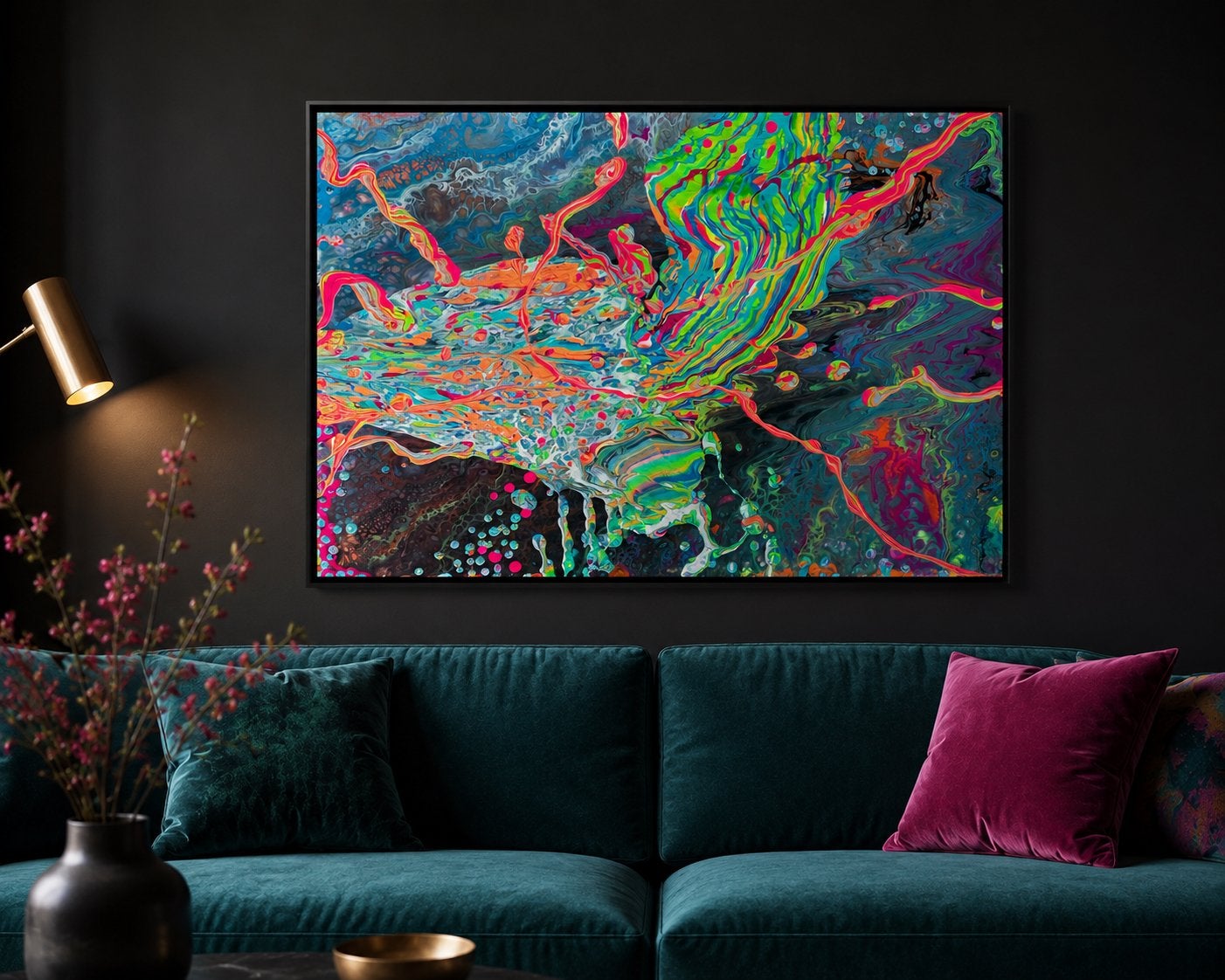 Origineel schilderij van JS-US, afmeting 75cm x 55cm, Antiek en Kunst, Ophalen