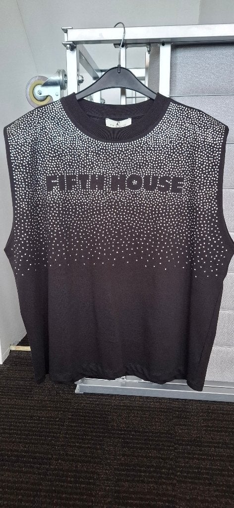 Fifth House Kyla T-shirt met strass - Maat 42, Kleding | Dames, Tops, Verzenden, Zwart, Maat 42/44 (L), Nieuw
