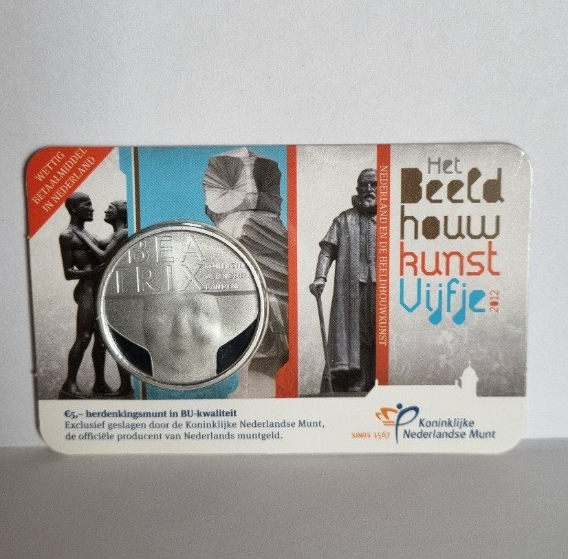 Coincard 5 Euro 2012 - Het Beeldhouwkunst Vijfje – BU, Ophalen of Verzenden, Koningin Beatrix, Euro's