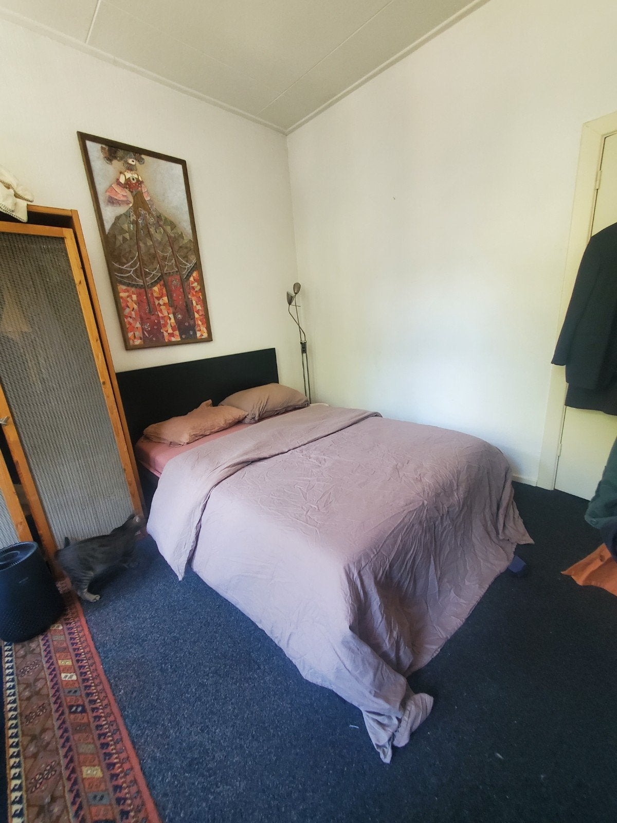 2 persoons bed met bedlades, Ophalen, Zwart, Tweepersoons, 140 cm