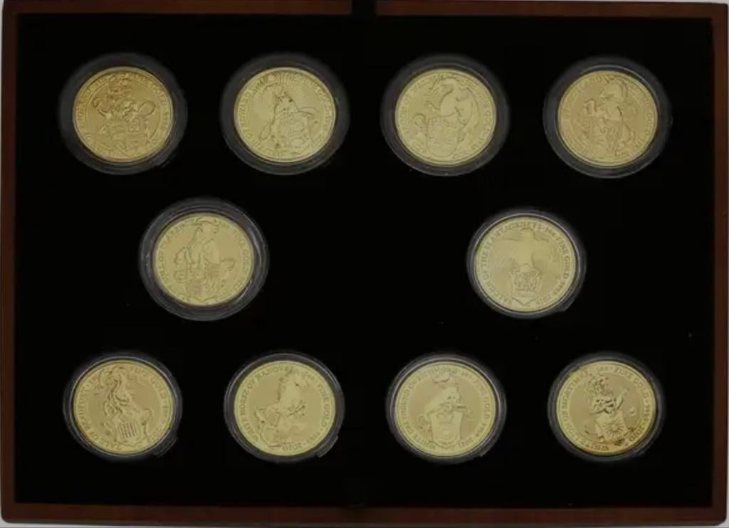 Goud  queens beasts  1/4 ounce bijna gehele collectie, Ophalen of Verzenden, Overige landen, Overige waardes, Goud