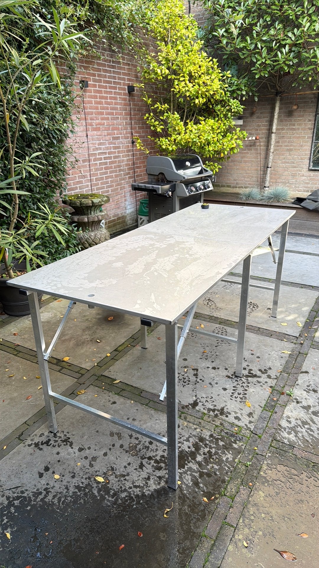 Rvs  handystand horeca uitklap tafel, Ophalen, Zo goed als nieuw, Campingtafel