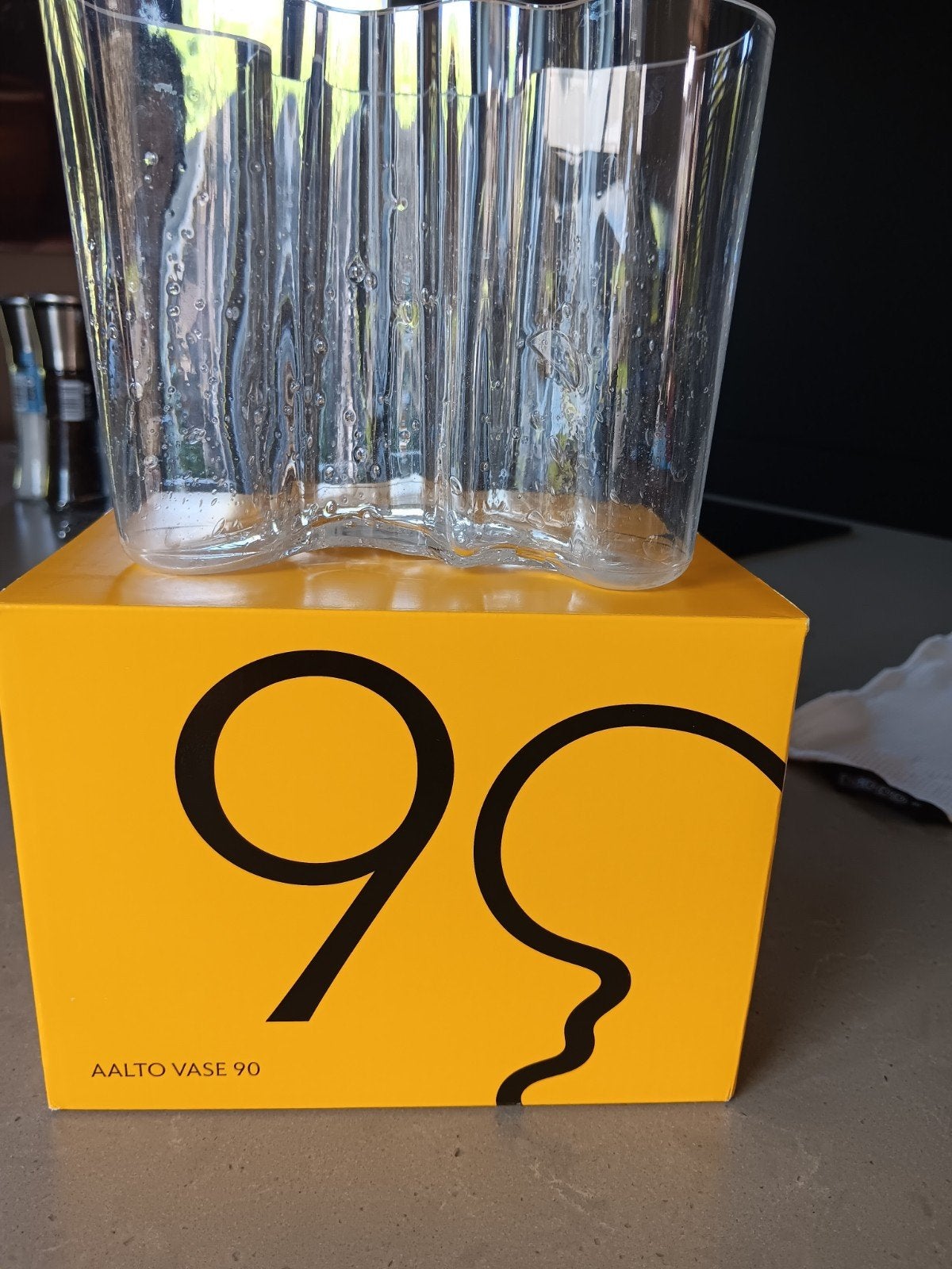 Alto Alvar vaas bubbelglas helder 120mm, Ophalen of Verzenden, Nieuw, Overige typen