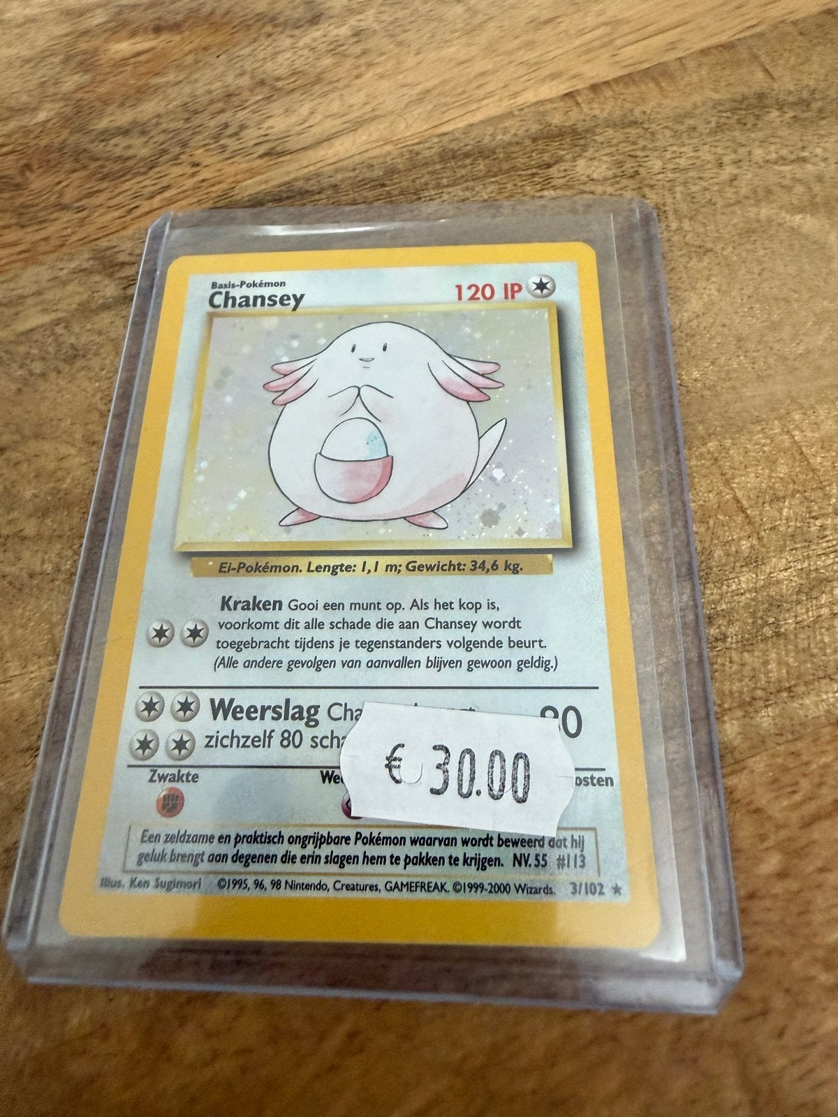 Pokémon Chansey Basis-Pokémon 120 IP Kaart, Ophalen of Verzenden, Gebruikt, Losse kaart