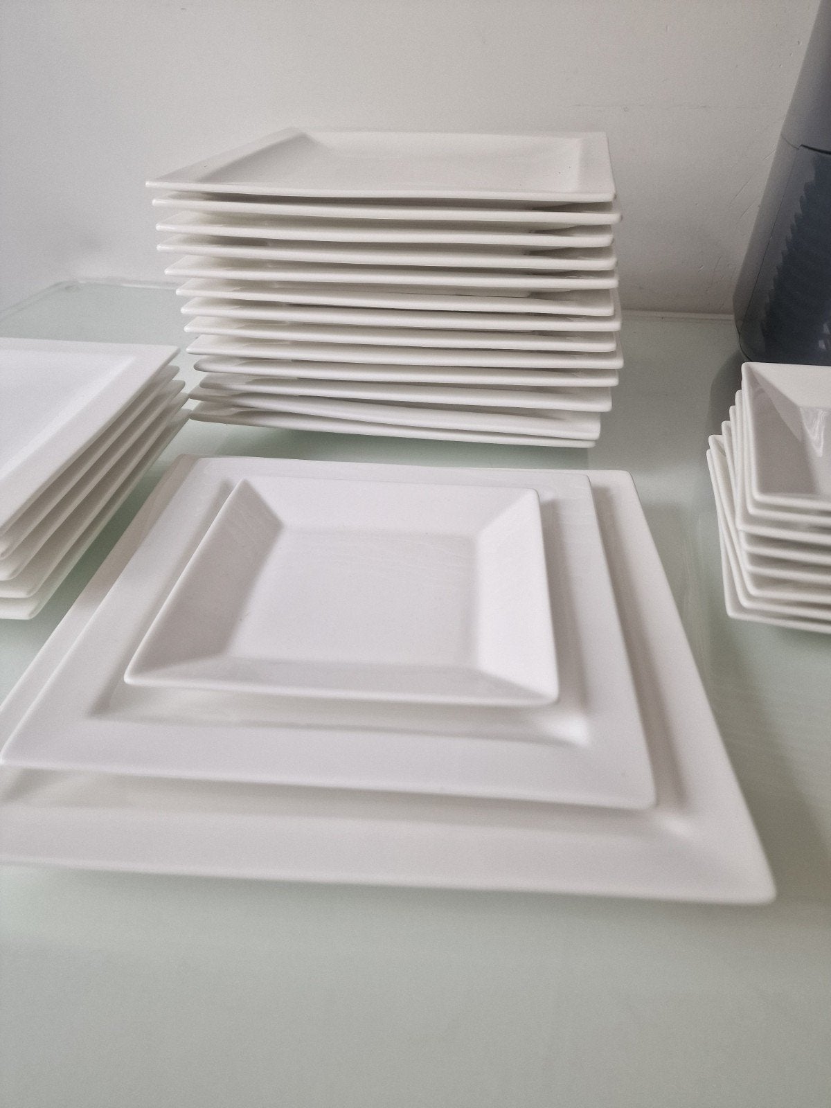Witte vierkante borden set, Ophalen of Verzenden