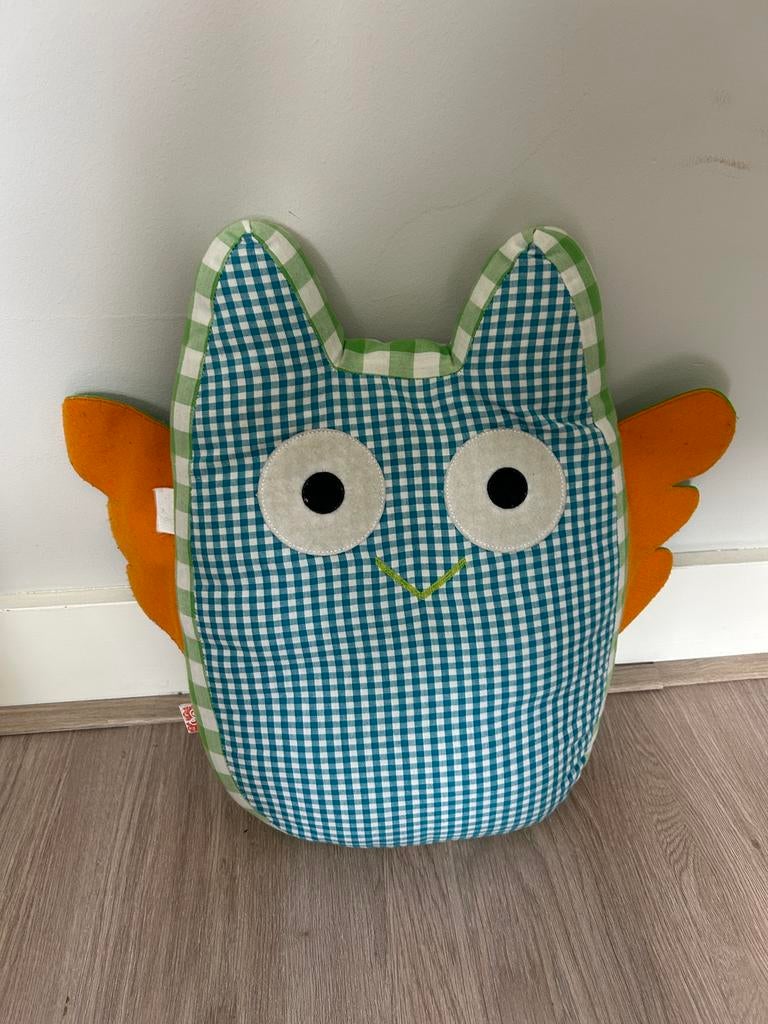Leuke uil kussen - decoratief en comfortabel, Ophalen, Zo goed als nieuw, Blauw, Overige vormen