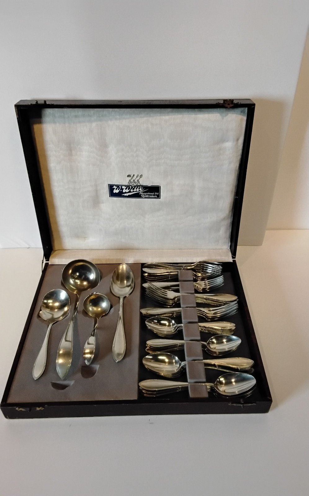 Vintage Bestekset in Koffer - Alpacca verzilverd, Antiek en Kunst, Verzenden