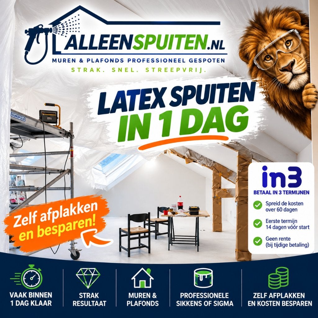 Latex spuiten - direct een offerte online - ook bij spoed NL, Ophalen, Nieuw, Verfspuit of Verfpomp