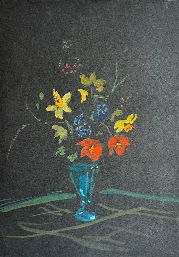 Bloemstilleven ‘67 Harm Kamerlingh Onnes (1893-1985), Antiek en Kunst, Gouache, Impressionistisch, Papier, Origineel werk