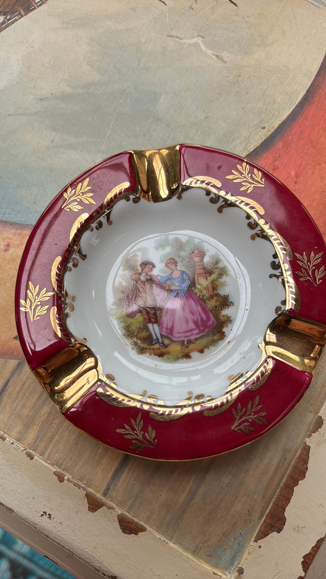 Asbakje Limoges porselein, Ophalen of Verzenden