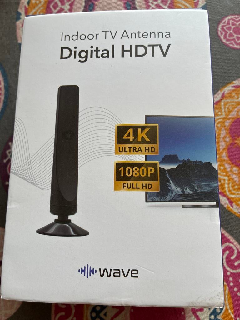 Indoor tv antenne 4k hdtv nieuw in doos, Ophalen of Verzenden, Nieuw, Minder dan 2 meter, Tv-kabel