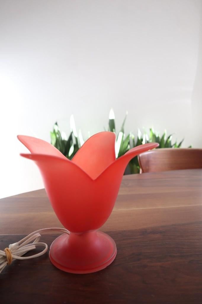 Vintage Van de Heg tulp lamp / retro mid century space age, Ophalen of Verzenden, Zo goed als nieuw, Glas, Minder dan 50 cm