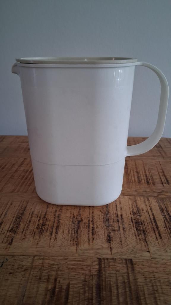 Vintage Tupperware 1 liter kan € 5, Ophalen of Verzenden, Wit