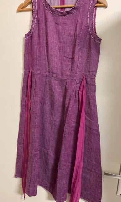 Max Mara linnen jurk S/M, Maat 38/40 (M), Paars, Nieuw, Ophalen of Verzenden
