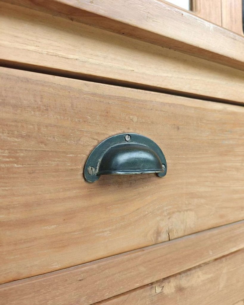 Teakhouten buffetkast | Winkelkast teak | Vitrinekast #2535, Huis en Inrichting, Kasten | Buffetkasten, Glas, Gebruikt, -, 200 cm of meer