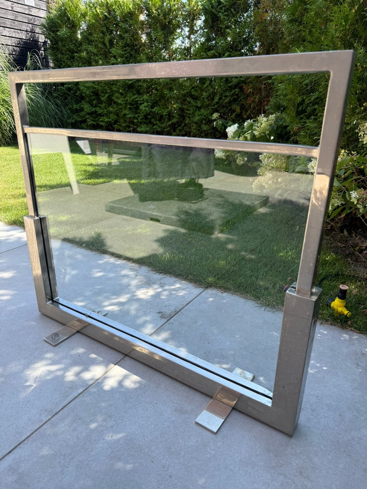 Vuurscherm glas open haard, Ophalen, Zo goed als nieuw, Inbouwhaard, Houthaard