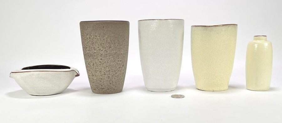 1199. Vazen en asbak, Potterie Ravelli, midden 20e eeuw, Ophalen of Verzenden