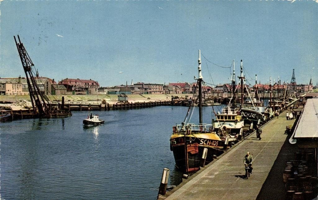 Scheveningen, Vishaven - 1960 gelopen, Ophalen of Verzenden, 1960 tot 1980, Gelopen, Zuid-Holland