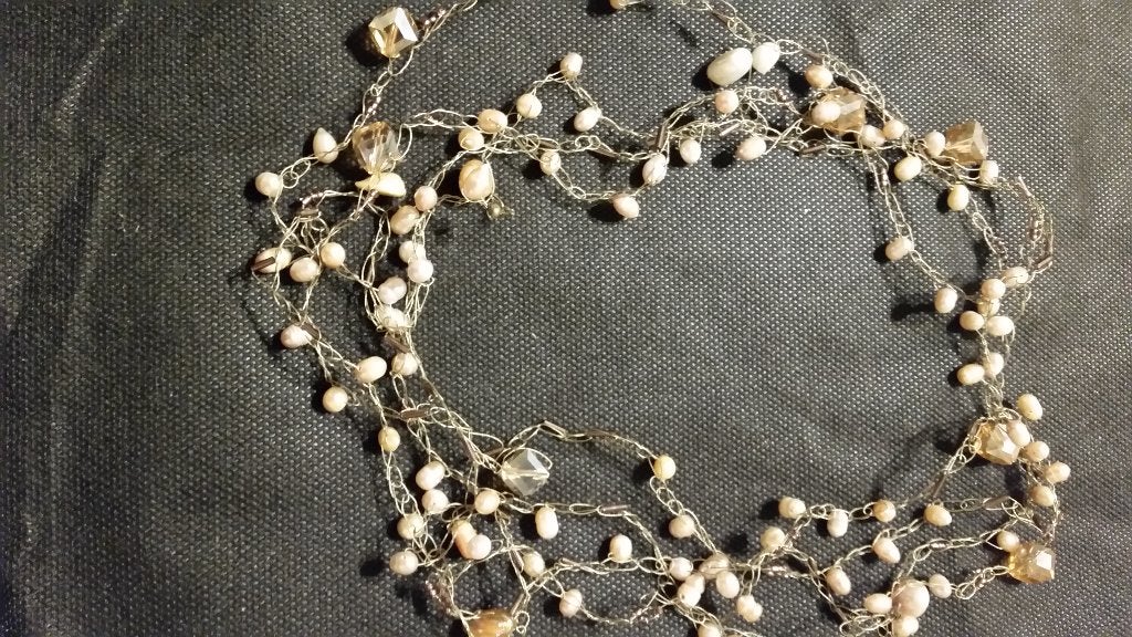 Mooie gehaakte ketting. Past altijd., Ophalen of Verzenden, Nieuw, Roze, Overige materialen