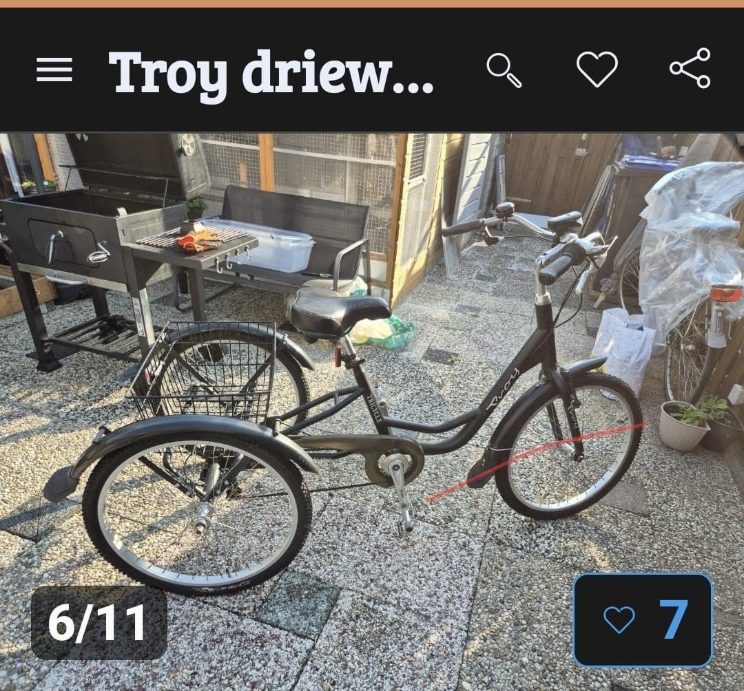troy driewieler.grote onderhoudsbeurt gehad.weinig op gefiet, Ophalen, Verstelbare zitting, Velgrem, Troy