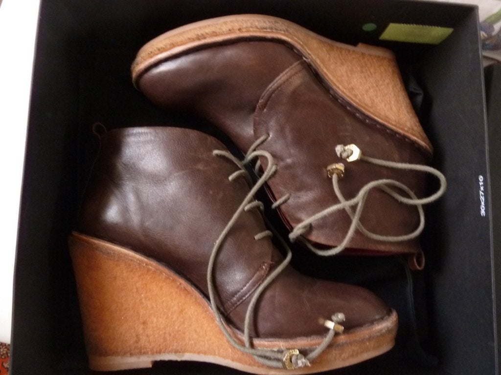 Marc Jacobs plateau schoenen rubber hak, kalfsleer, 37,5, Kleding | Dames, Schoenen, Bruin, Verzenden, Schoenen met hoge hakken