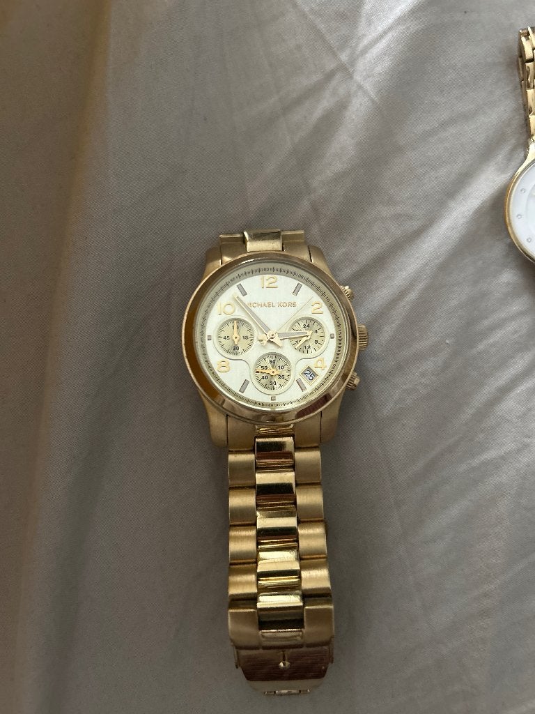 Goudkleurige Horloge Michael kors, Ophalen, Zo goed als nieuw, Staal, Overige merken