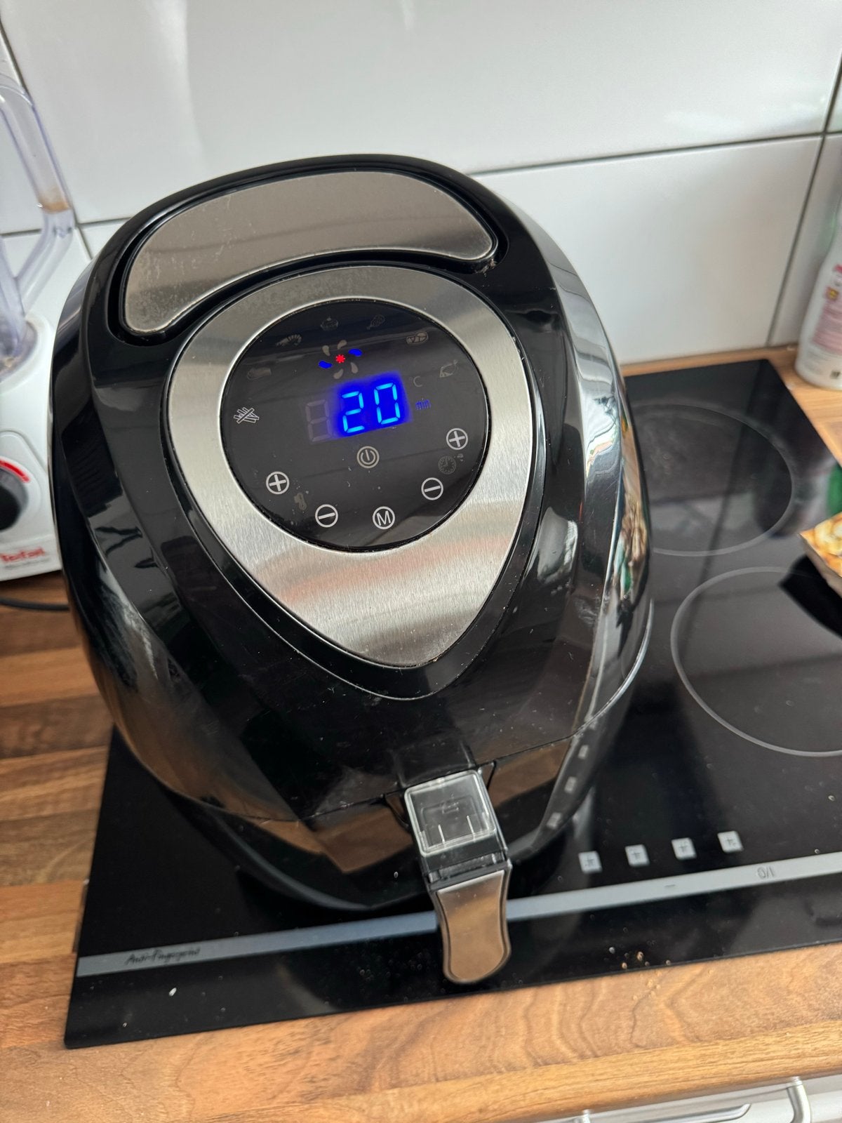 Zwarte Airfryer met digitaal display, Ophalen of Verzenden, Gebruikt, Airfryer, 1000 t/m 1499 gram