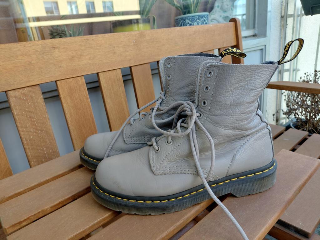 Dr. Martens laarzen maat 40 - Grijs leer, Lage of Enkellaarzen, Ophalen of Verzenden, Dr Martens, Grijs