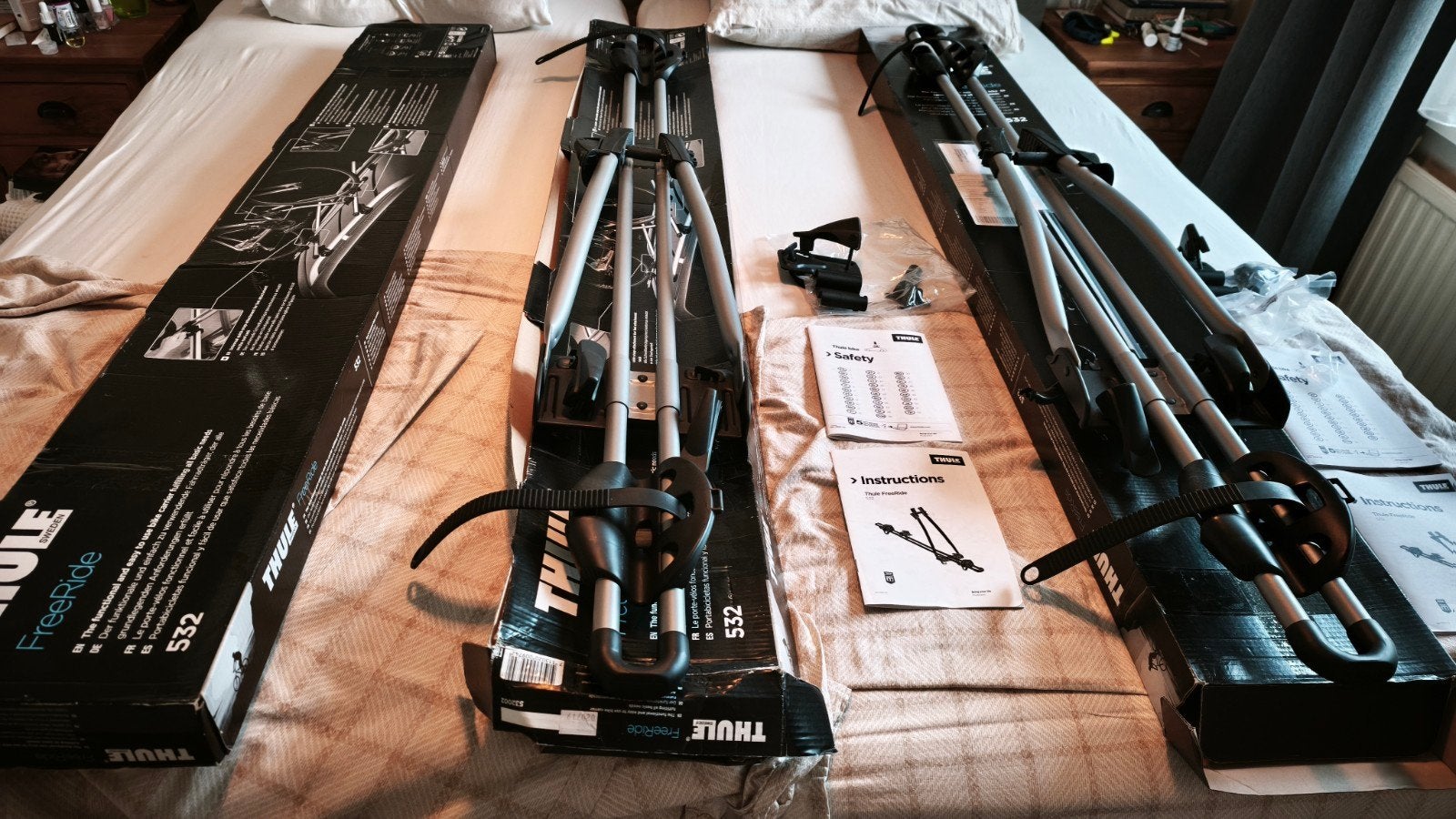3x Thule FreeRide 532 fietsendrager voor op dak (ook los), Auto diversen, Fietsendragers, Ophalen, Nieuw, Dakdrager