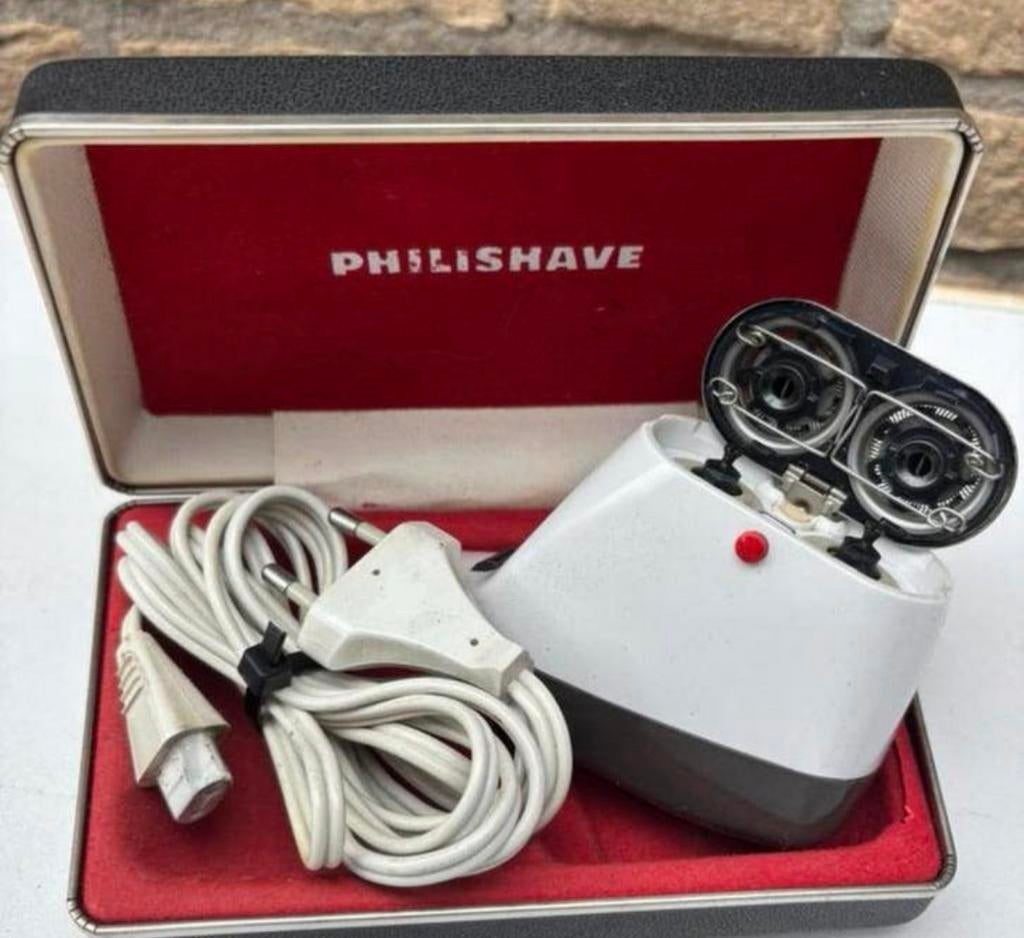 Vintage Philisshave-scheerapparaat -verzorgingsset met etui, Verzamelen, Ophalen of Verzenden, Persoonlijke verzorging