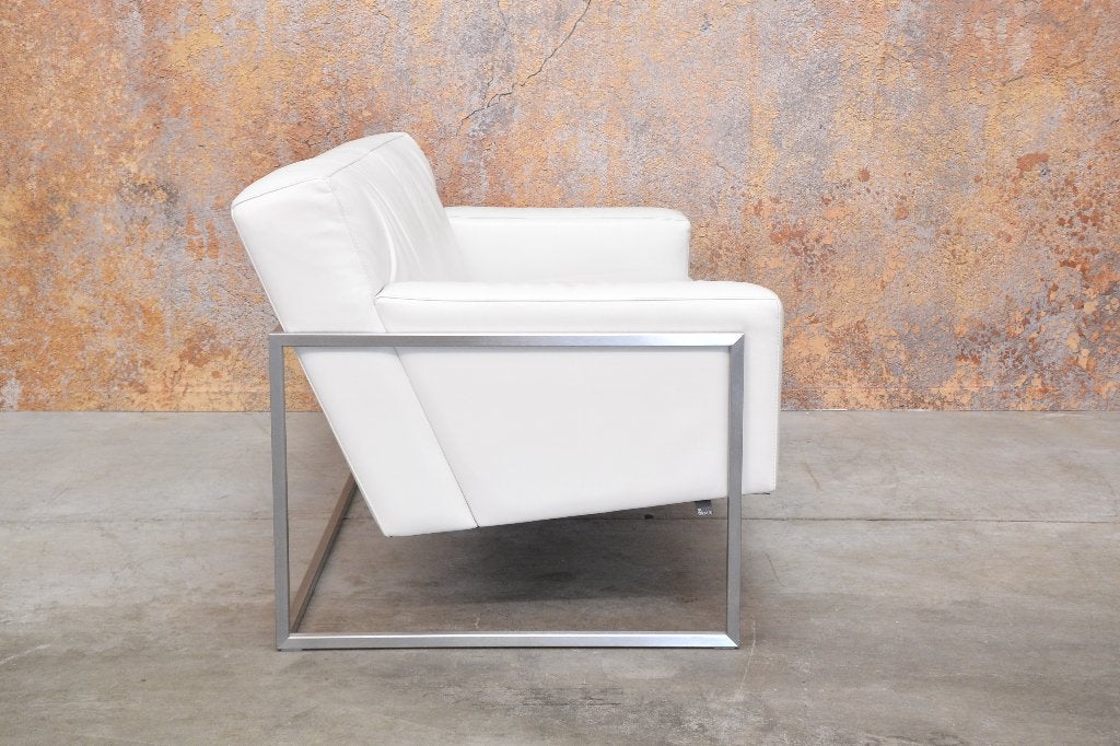 In zeer goede staat! witte leren Leolux Adartne design bank!, Leolux, Leolux, 150 tot 200 cm, Tweepersoons