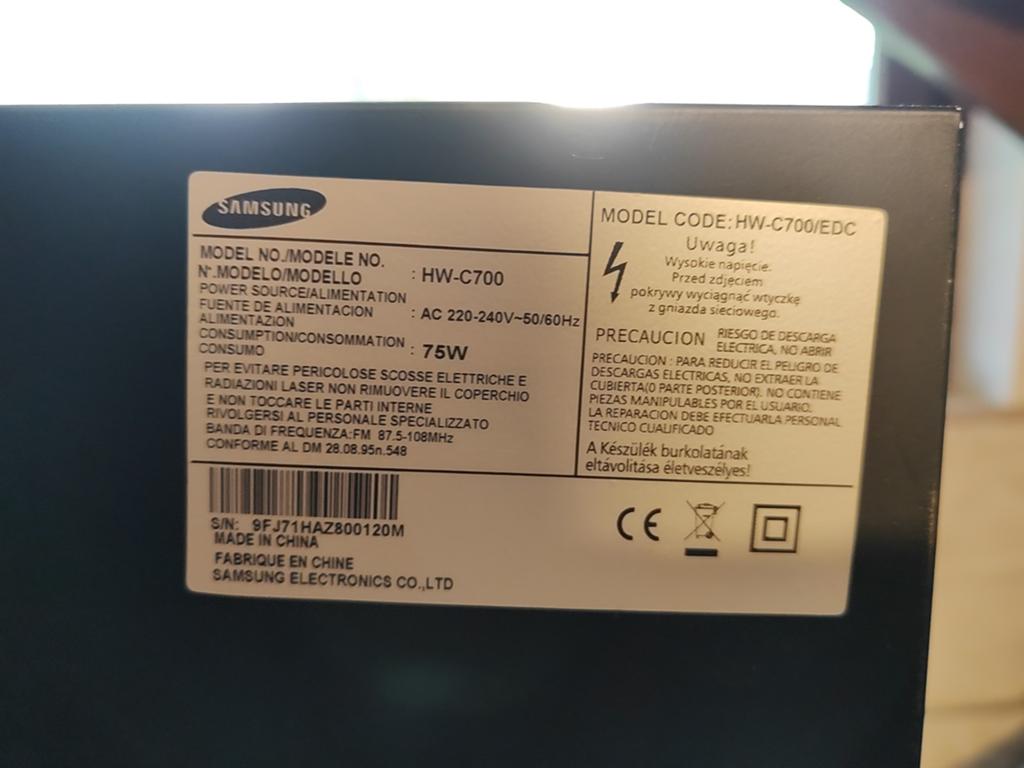Samsung HW-C700 AV-ontvanger - 7.1 Surround Sound, Zo goed als nieuw, 60 tot 120 watt, Ophalen, Overige merken