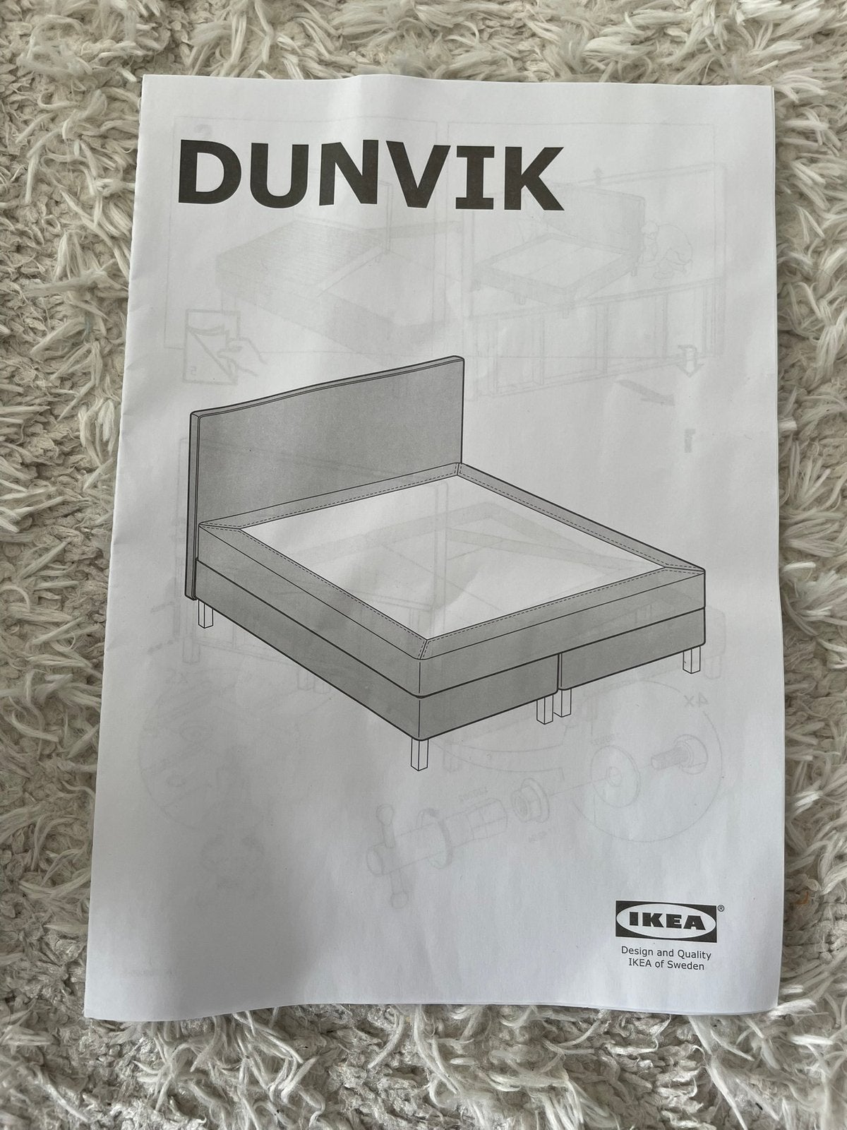 Dunvik IKEA hoes voor boxspring 180 x 200, Ophalen, Gebruikt, Tweepersoons, 180 cm