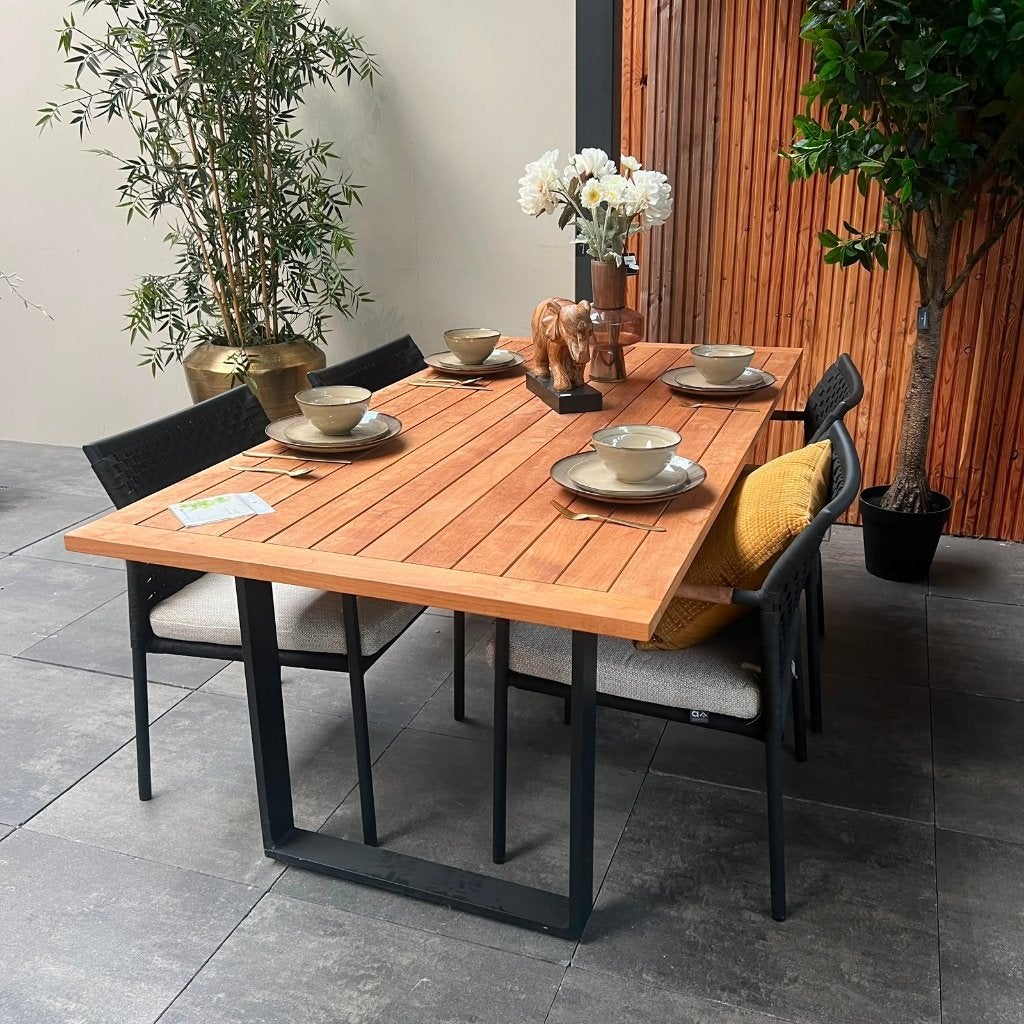 Elle Tuinset | Showroommodel, Tuin en Terras, Ophalen, 4 zitplaatsen, Gebruikt, Teakhout