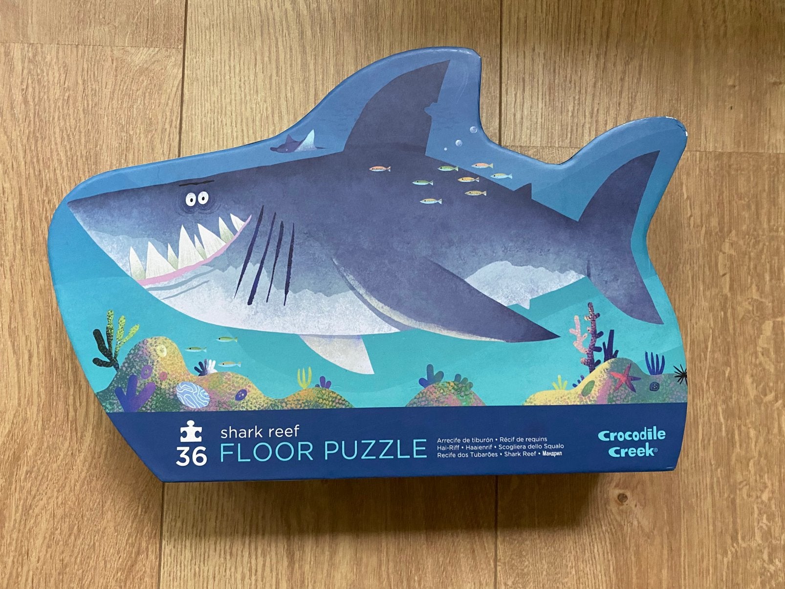 Djeco shark reef haaienrif puzzel 3+ jaar 36 stukjes zgan, Ophalen of Verzenden, 10 tot 50 stukjes, Zo goed als nieuw