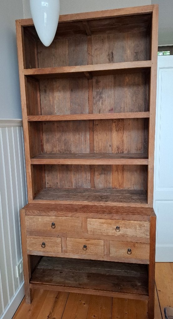 Houten kast met planken en lades, Ophalen, Met plank(en), Gebruikt, 200 cm of meer