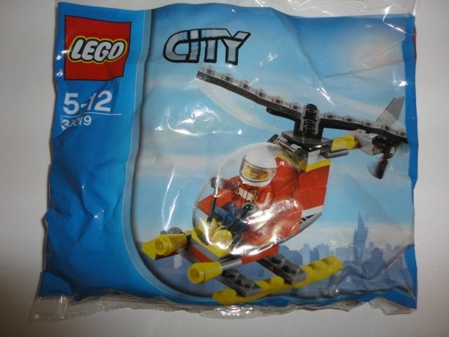 Gloed Nieuw Lego City Brandweerman met Helikopter, 30019, City, Lego, Nieuw, Ophalen of Verzenden