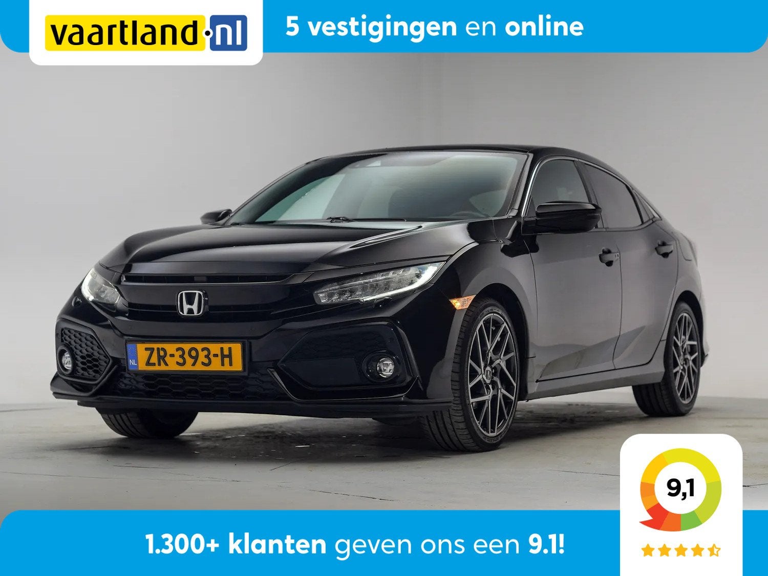 Honda Civic 1.0 i-VTEC Executive [ Adapt. cruise Clima Navi, Voorwielaandrijving, Gebruikt, 129 pk, 1246 kg