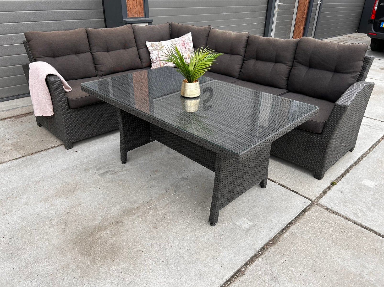 Mooie dining loungeset in perfecte staat - 250x250cm, Ophalen, ., Meer dan 8 zitplaatsen, Zo goed als nieuw