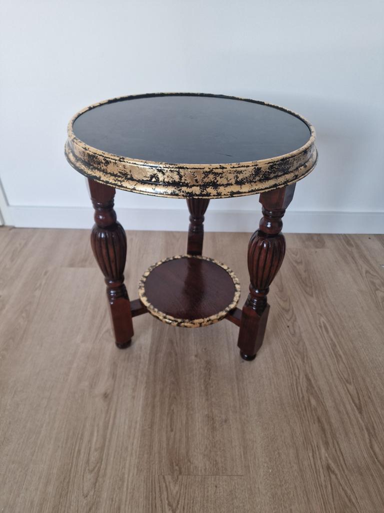 Vintage bijzettafel met goudkleurige accenten, Ophalen