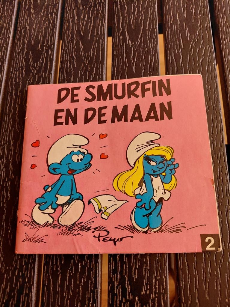 Smurfen miniboekje 2. 1982 Smurfin en de maan., Ophalen of Verzenden, Gebruikt, Smurfin, Stripboek