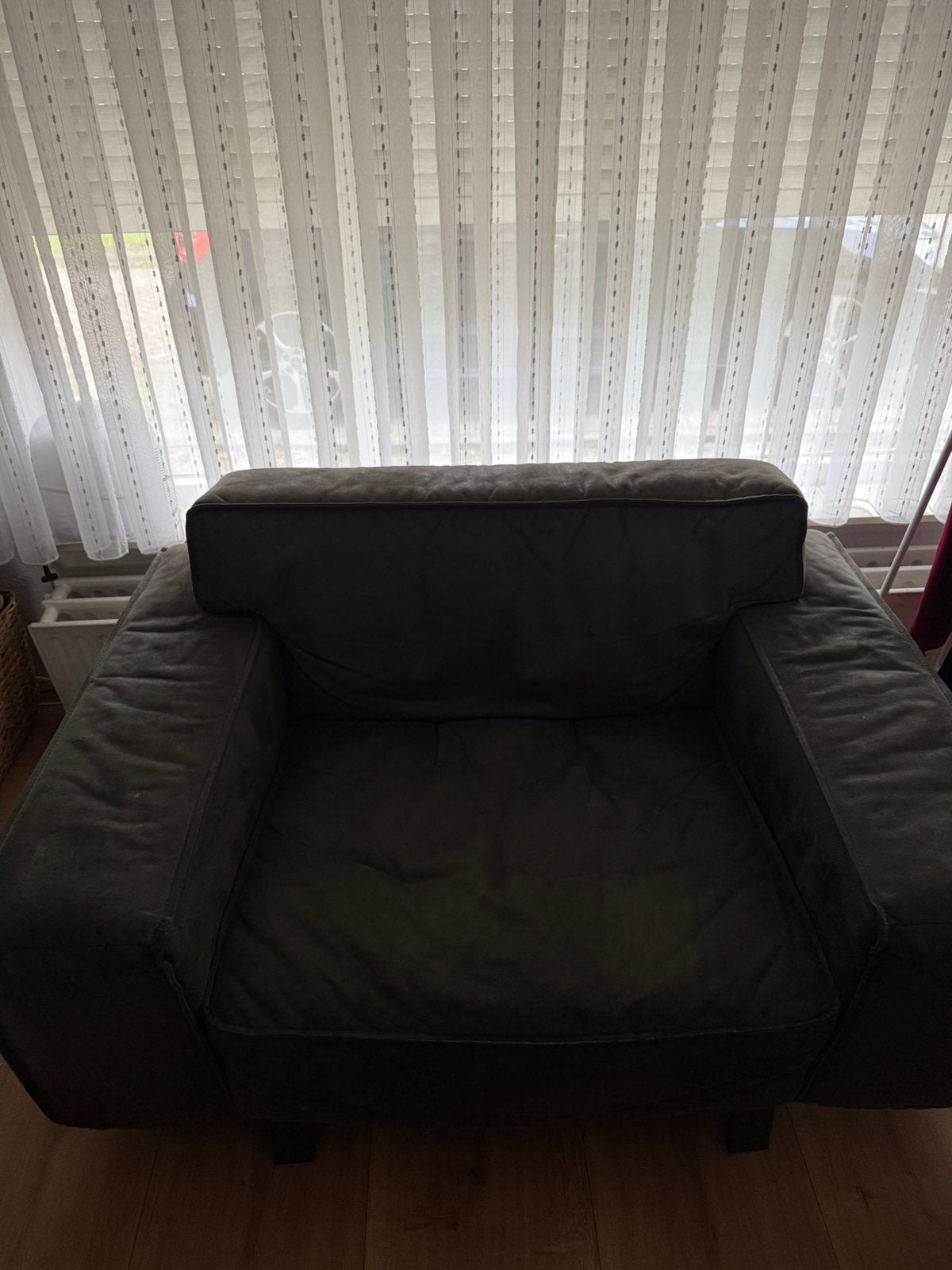 Groene loveseat Bank, Ophalen, Gebruikt, 150 tot 200 cm, Tweepersoons