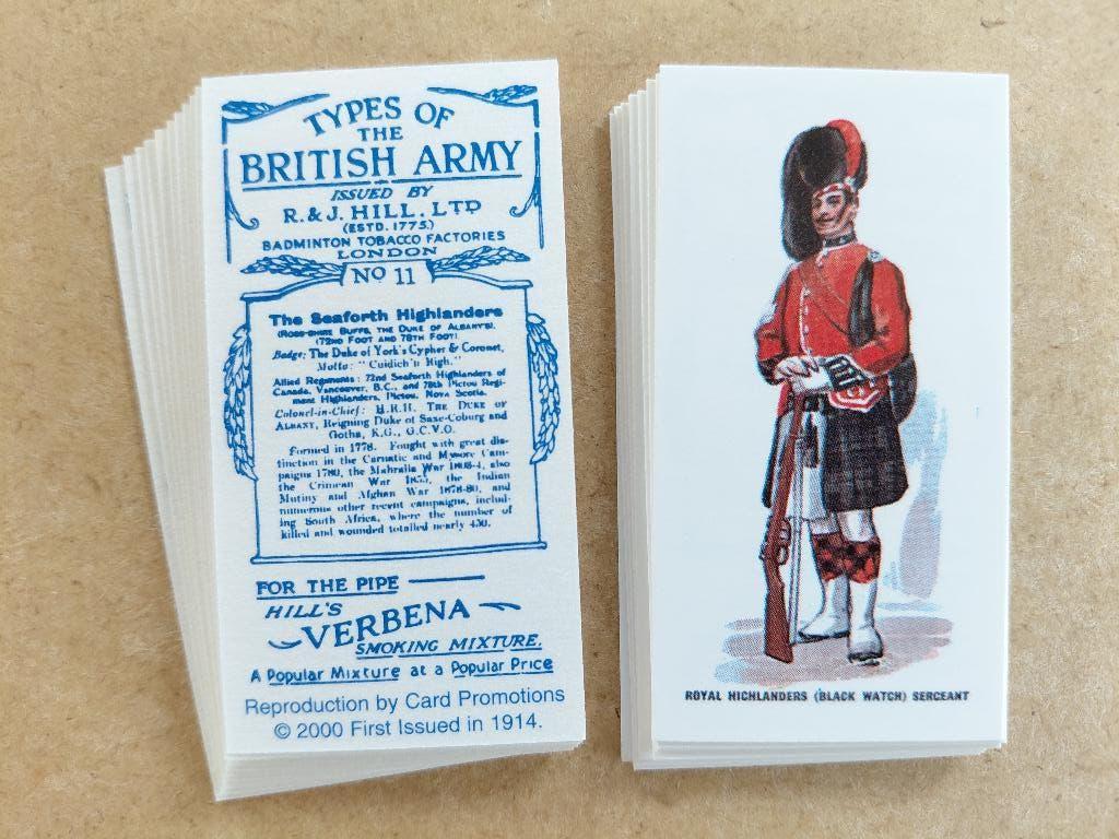 Types of the British Army set 20 cigarette cards REPRO, Ophalen, Landmacht, Engeland, Overige typen