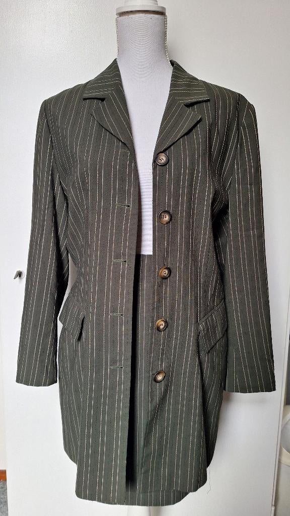 (PAK03) Mantelpak, kokerrok, lang colbert – Foxy Fashion, 38, Kleding | Dames, Ophalen of Verzenden, Zo goed als nieuw, Maat 38/40 (M)
