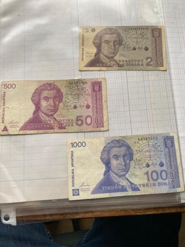 Kroatië 3 bankbiljetten, Ophalen of Verzenden, Overige landen, Setje