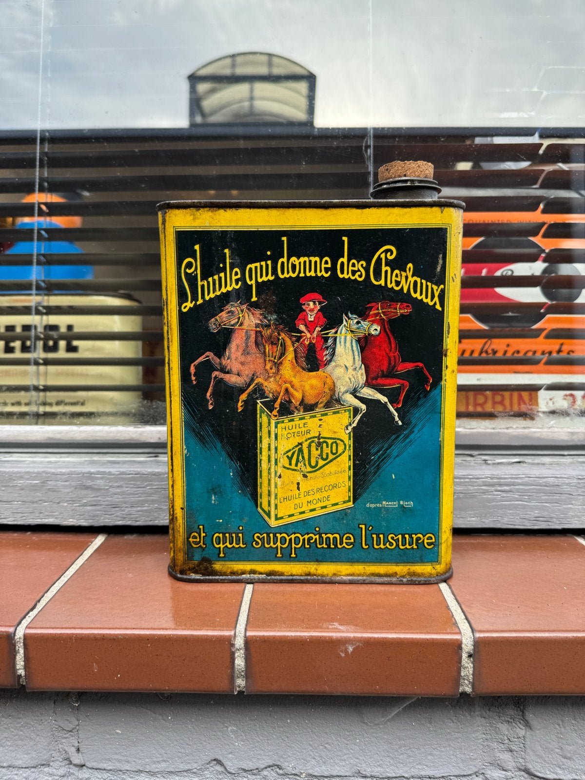 Vintage Yacco Olieblik - 'L'huile qui donne des Chevaux', Antiek en Kunst, Ophalen of Verzenden