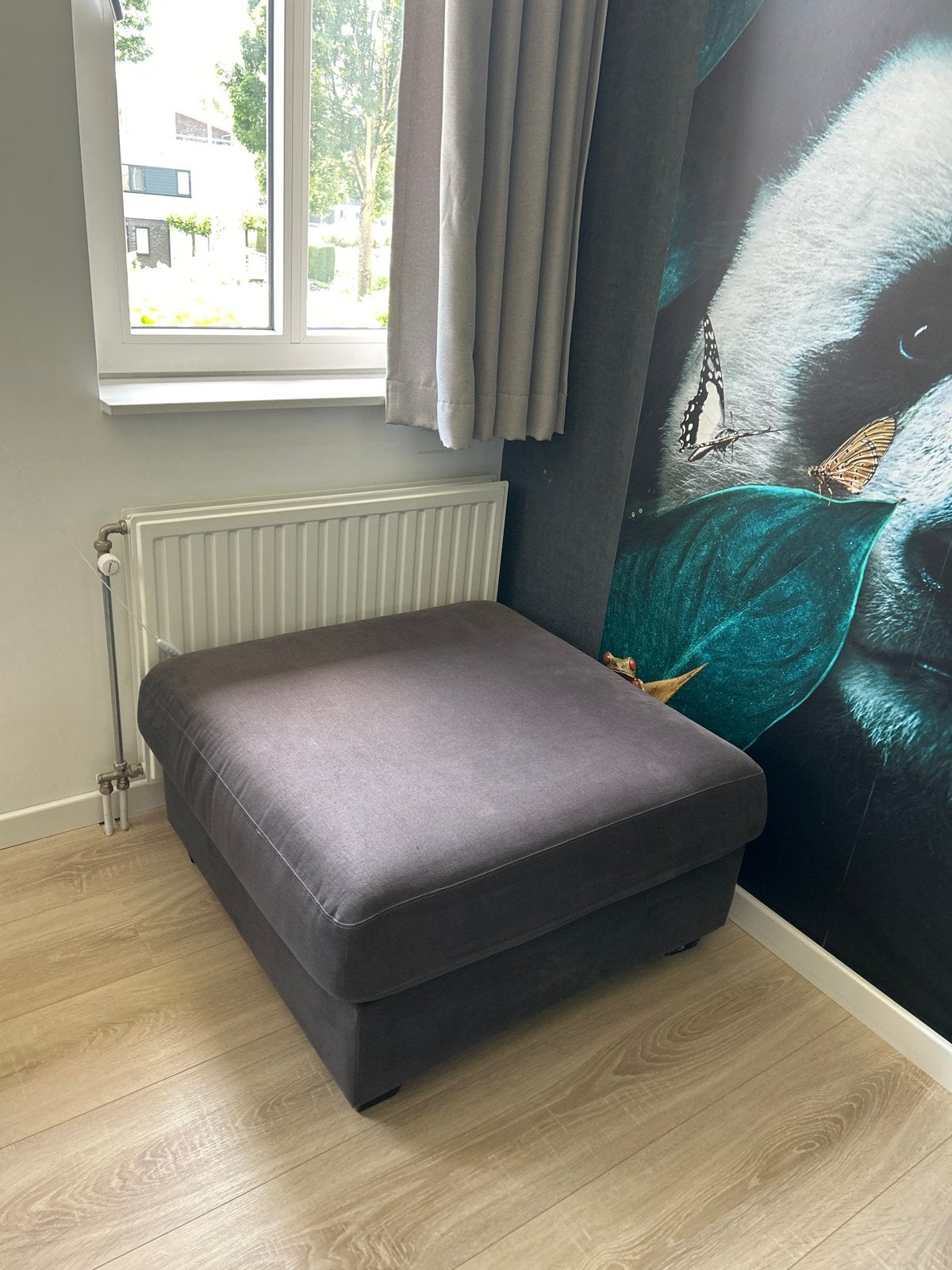 Antraciet Hocker / Poef - Gratis af te halen, Ophalen, Vierkant, Zo goed als nieuw, 75 tot 100 cm