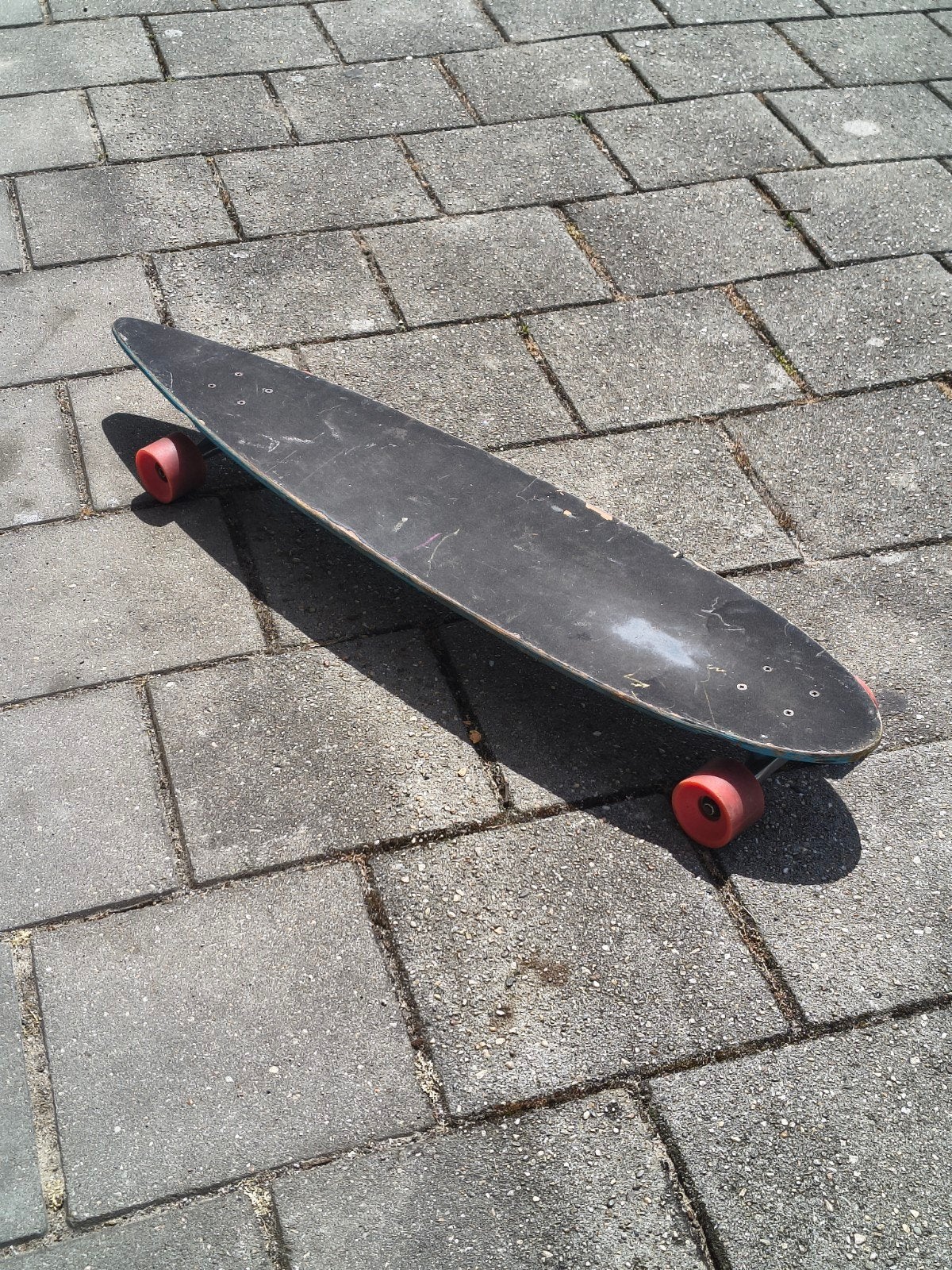 Gebruikt Longboard met Rode Wielen, Ophalen of Verzenden, Gebruikt, Skateboard, Longboard