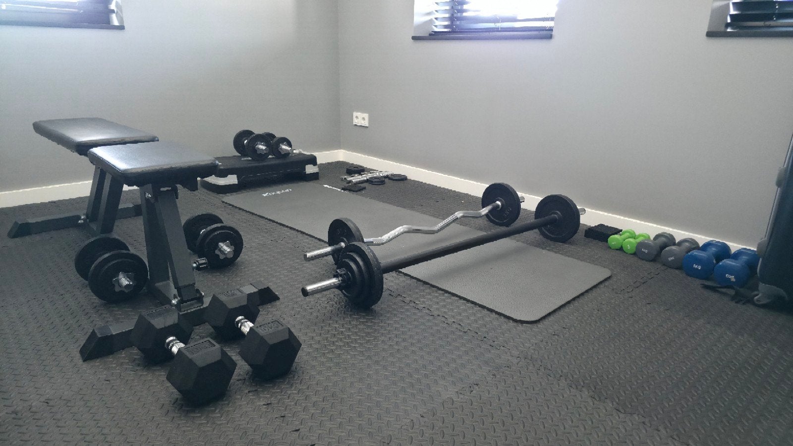 Complete Fitness Set: Gewichten, Halters, Bankje etc., Sport en Fitness, Ophalen, Zo goed als nieuw, Benen, Dumbbell